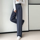 Palazzo Pants Niche Casual Suit Pants Women Autumn Trousers Solid Color Simple