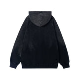 Men Hoodie Autumn and Winter Loose Casual Long Sleeves Distressed Hooded Jacket