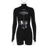 Women Jumpsuit Women's Spring Sexy round Neck Long Sleeve Jumpsuit