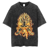 Cotton Mens Vintage Japan Anime Print Oversize TShirt