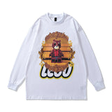 Men Long Sleeve Shirt Spring and Autumn Harajuku Anime Print Hip Hop Long Sleeve T-shirt Men and Women