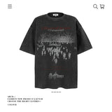 American vintage street T-shirt pure cotton retro men's and women's summer loose