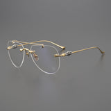 CHH Chrome Hearts Glasses Versatile Frameless Double Beam Ultra Light Toad Myopia Glasses Frame