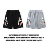 Bathing Ape Shorts Men's Double Camouflage on Side Shark Head Shorts Camouflage Elastic Waist Fifth Pants Middle Pants Fashion Brand Casual Shorts