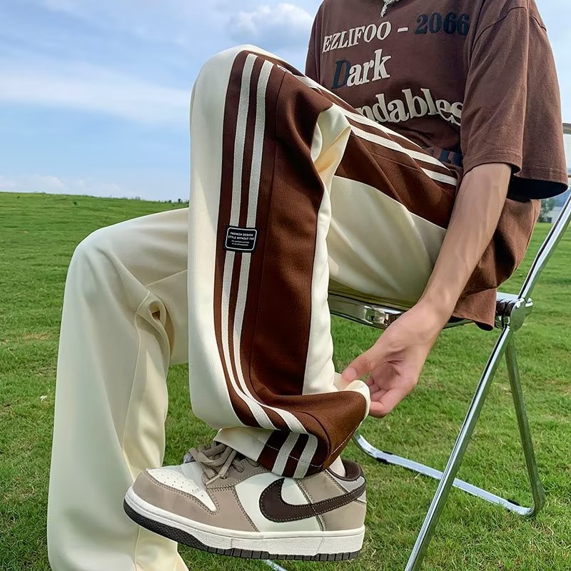 Men Sweatpants Casual Pants Men's Summer Versatile Loose Straight Wide Leg
