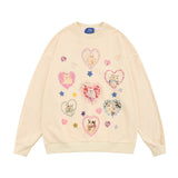 Men Hoodie Printed Crew Neck Sweatshirt Boys Spring and Autumn Long Sleeve Casual Loose