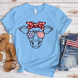 Women's Independence Day T Shirt round Neck Short Sleeve T-shirt Women's Top