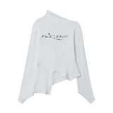 Women Long Sleeve T-Shirt Long Sleeve T-shirt Women's Autumn Design Slant Shoulder Short Base