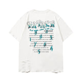 Men T Shirt Retro Dark Ripped Short Sleeve T-shirt Men and Women Loose