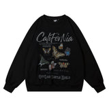 Men Hoodie Printed round Neck Long-Sleeved Sweater Men's Autumn and Winter Loose Sports Pullover