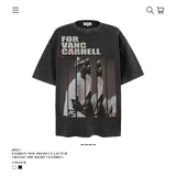 American vintage street T-shirt retro washed men's loose half-sleeved shirt