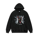 Men Long Sleeve Shirt Personality Letter Graffiti Hooded Sweater Men's and Women's Hip Hop Style Hoodie