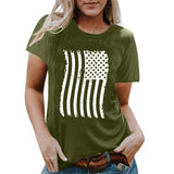 Women Independence Day T Shirt Printed Short-Sleeved Top Female Summer