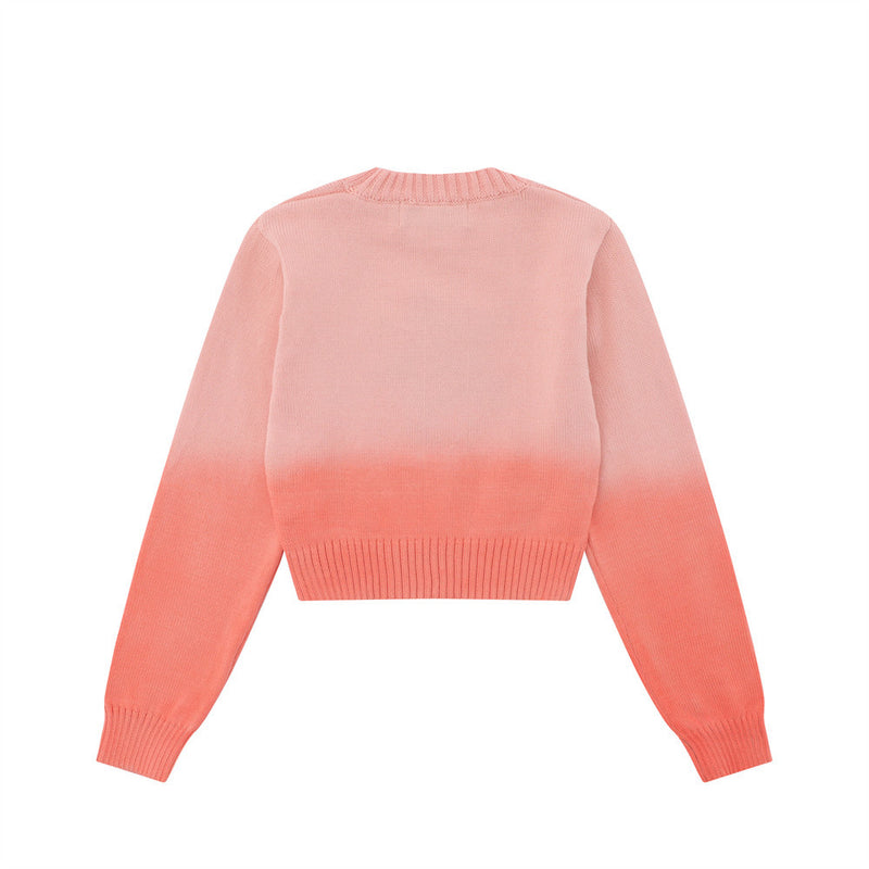 Women Sweater Short Sweater Women's Spring and Autumn round Neck Casual Sweater
