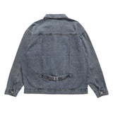 Men Denim Jacket Embroidered Denim Jacket Men's Loose Outer Wear Jacket