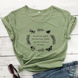 Y2k Short Sleeves T-shirt Planting Seeds Protecting Trees