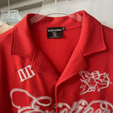 Mixed Emotion T-Shirt Embroidered polo shirt lapel casual loose short sleeve
