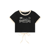 Women T-shirt Letters Embroidered Short-Sleeved T-shirt Girls Summer Casual round Neck