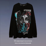 Men Long Sleeve Shirt Portrait Graffiti Printing Long Sleeve T-shirt Men's Loose