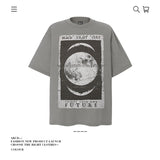 American vintage street T-shirt pure cotton retro men's and women's summer loose