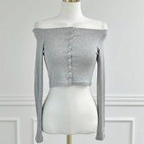 Women Long Sleeve Shirt Short Top Tight Long Sleeve Bottoming Shirt
