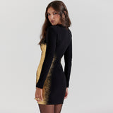 Women Desses Long Sleeve Slim-Fit Hip Skirt Temperament Dress