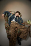 Unisex Jacket Autumn Contrast Color Denim Coat Women's Clothing