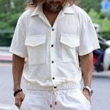 Men's Shirt Cotton Cardigan Front Pocket