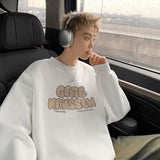 Men Hoodie Crew Neck Pullover Sweatshirt Men's Autumn Letters Loose Casual