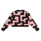 Women Sweater Short Knitwear Crew Neck Casual Girls Autumn