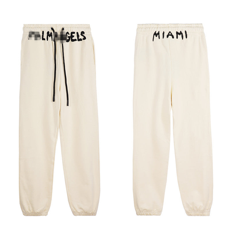 Palm Angle Pants Palm Angels Letter Logo Printed Casual Trousers for Men and Women