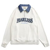 Men Fleece Lined Hoodie Multicolor Hoodie Men's Ins Loose Letter Embroidery Polo Top