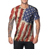 National Flag Day T Shirts Summer Independence Day Printed T-shirt Men