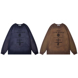 Men Long Sleeve Shirt Fashion Brand Tie-Dye Lazy Style Long Sleeve T-shirt Men and Women Retro Couple