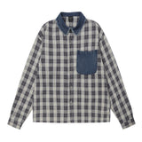 Men Long Sleeved T Shirt Letter Embroidery Long Sleeve Shirt Men Autumn Contrast Color Pocket Shirt Coat