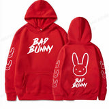 Rapper Bad Bunny Hoodies Rabbit Print Men Woman Streetwear