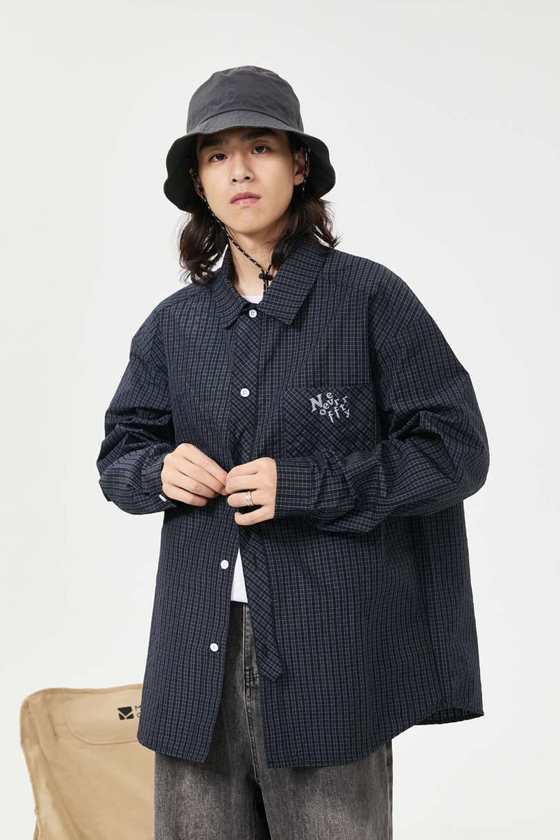 Unisex Jacket Fall Letter Plaid Shirt Women's Clothing