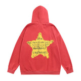 Men Hoodie Five-Pointed Star Note Printed Hoodie