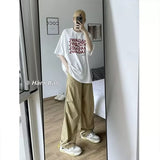 Men Sweatpants Casual Pants Men's Summer Retro Loose Wide Leg Straight