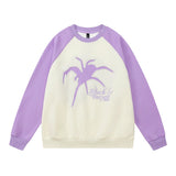 Men Hoodie Spider Patch Crew Neck Sweater Men