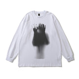 Men Long Sleeve Shirt Vintage Floral Print Long Sleeves T-shirt Men's Ins Country Loose Hiphop