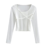 Women T-Shirt I round Neck Long Sleeve T-shirt Female Spring Undershirt