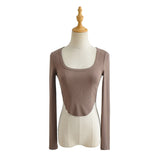 Women T-Shirt T-shirt Long Sleeve Short Top Women's Spring