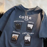 Retro Trendy Cat Cotton T-shirt Casual