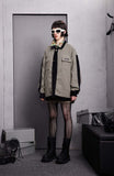 Unisex Jacket Fall Contrast Color Check Stitching Jacket