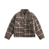 Unisex Jacket Winter American Plaid Thin Cotton Clothing Women