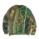 Kapital Sweater Vintage Hida Hehong Contrast Color Retro Ethnic Style Portrait Knitting Crew Neck Pullover Sweater