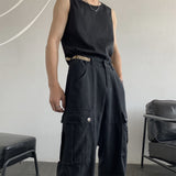 Men Sweatpants Overalls Men's Summer Casual Pants Fashion Brand Wide Leg Straight