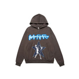 Men Hoodie Print Hooded Cardigan Sweater Male Loose