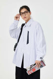 Unisex Jacket Autumn Striped Contrast Color Shirt Women's Clothing